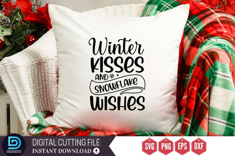 Winter kisses and snowflake wishes SVG, Winter kisses and snowflake wishes SVG DESIGNISTIC 