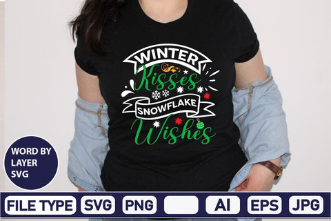 Winter Kisses Snowflake Wishes SVG Cut File SVG DesignPlante 503 