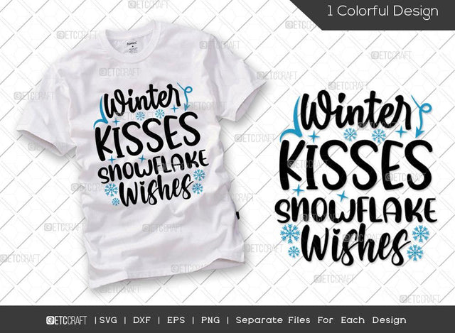Winter Kisses Snowflake Wishes SVG Cut File | Winter Svg | Snowflakes Svg | Winter Season Svg | Holiday Svg | Christmas Svg | Winter Quote Svg SVG ETC Craft 