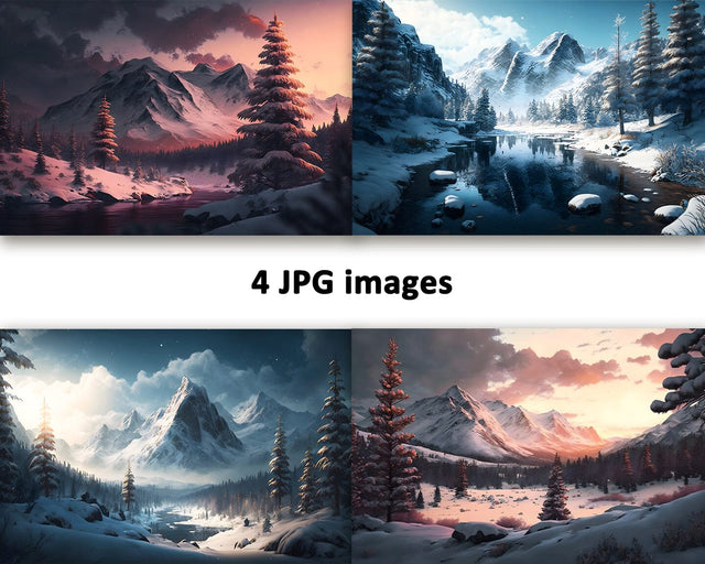 Winter Landscape Nature, Mountains, Trees, JPG Sublimation nikola 