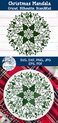 Winter Mandala SVG Bundle | Christmas Mandalas SVG Wispy Willow Designs 