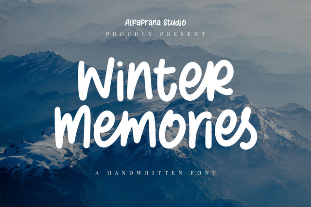 Winter Memories - Handwritten Font Font Alpaprana Studio 