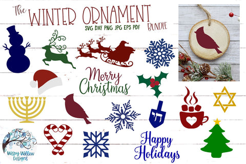 Winter Ornament SVG Bundle SVG Wispy Willow Designs 