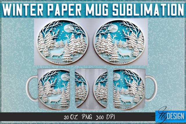Winter Paper 11 | 15 Oz Mug Sublimation Sublimation Fly Design 