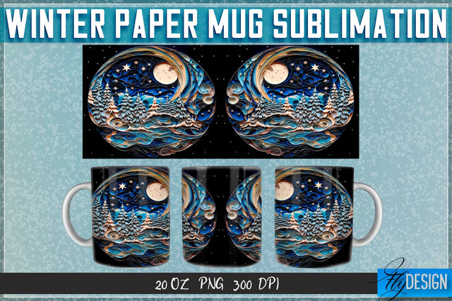 Winter Paper 11 | 15 Oz Mug Sublimation Sublimation Fly Design 