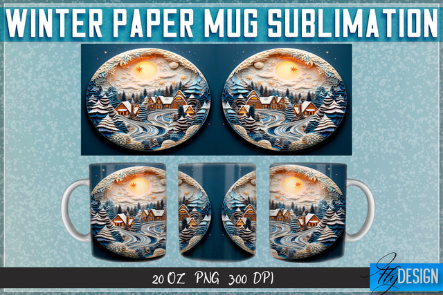 Winter Paper 11 | 15 Oz Mug Sublimation Sublimation Fly Design 