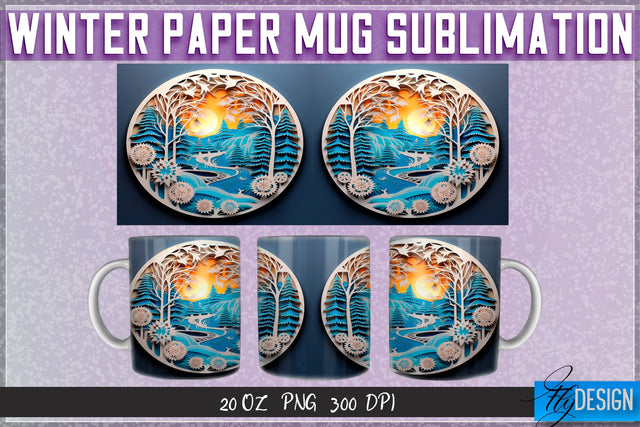 Winter Paper 11 | 15 Oz Mug Sublimation Sublimation Fly Design 