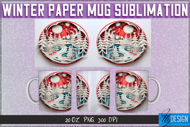 Winter Paper 11 | 15 Oz Mug Sublimation Sublimation Fly Design 