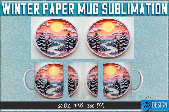 Winter Paper 11 | 15 Oz Mug Sublimation Sublimation Fly Design 