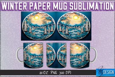 Winter Paper 11 | 15 Oz Mug Sublimation Sublimation Fly Design 