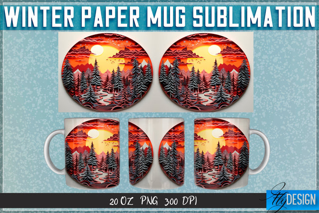 Winter Paper 11 | 15 Oz Mug Sublimation Sublimation Fly Design 