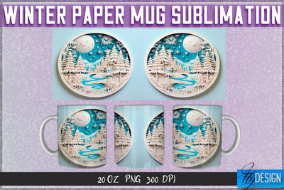 Winter Paper 11 | 15 Oz Mug Sublimation Sublimation Fly Design 