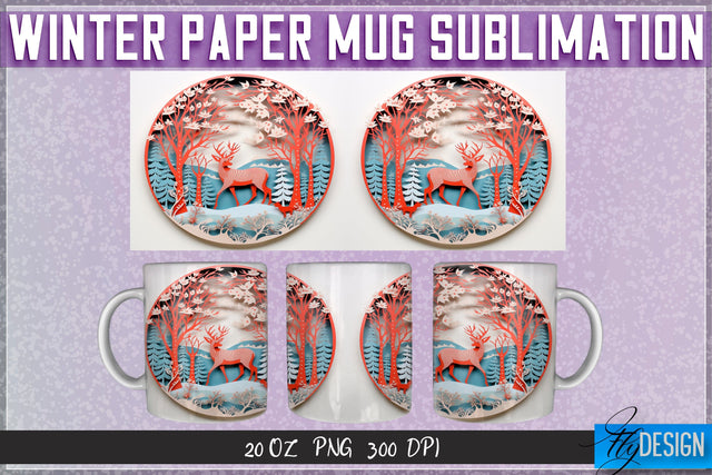 Winter Paper 11 | 15 Oz Mug Sublimation Sublimation Fly Design 