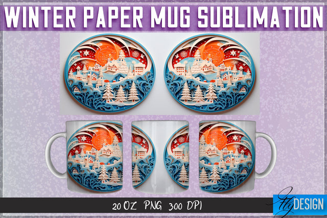 Winter Paper 11 | 15 Oz Mug Sublimation Sublimation Fly Design 