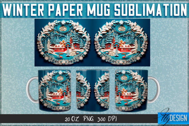 Winter Paper 11 | 15 Oz Mug Sublimation Sublimation Fly Design 