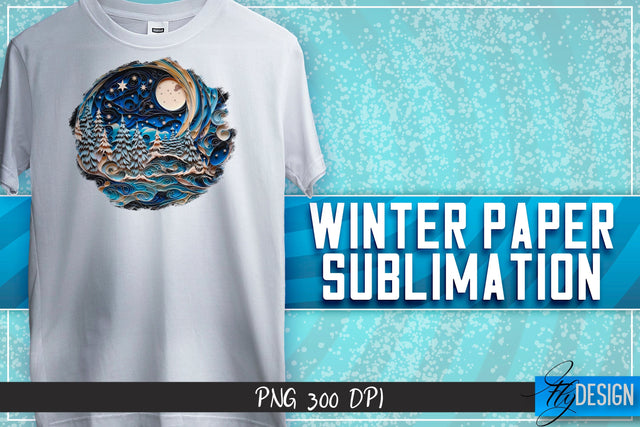 Winter Paper Sublimation | T-Shirt Design Sublimation Fly Design 