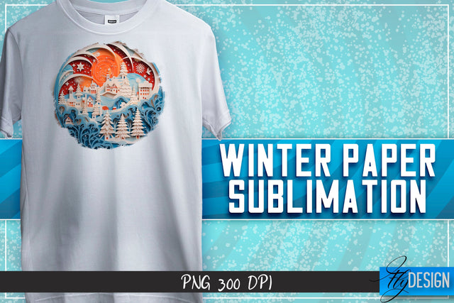 Winter Paper Sublimation | T-Shirt Design Sublimation Fly Design 