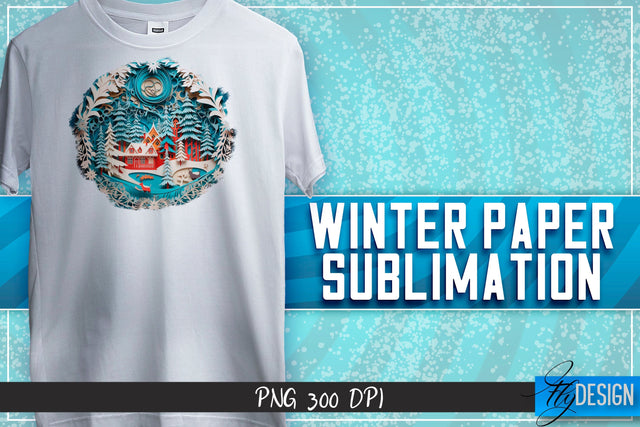 Winter Paper Sublimation | T-Shirt Design Sublimation Fly Design 