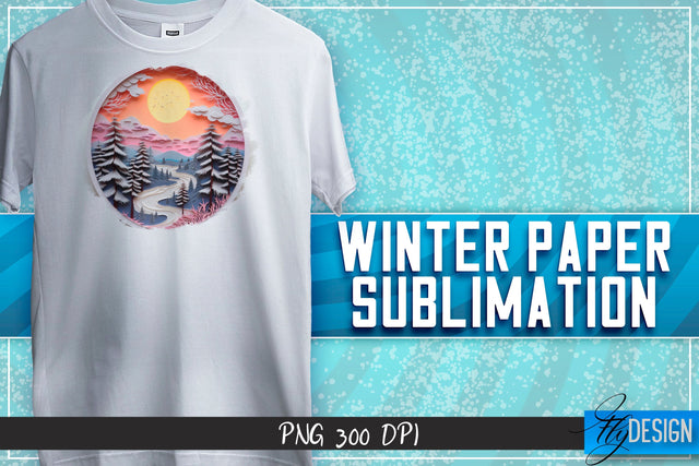 Winter Paper Sublimation | T-Shirt Design Sublimation Fly Design 