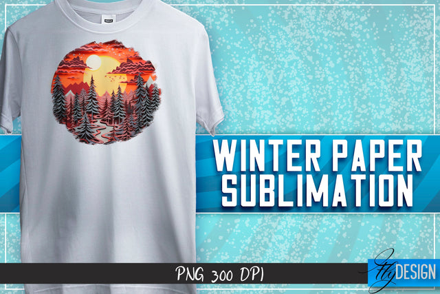 Winter Paper Sublimation | T-Shirt Design Sublimation Fly Design 