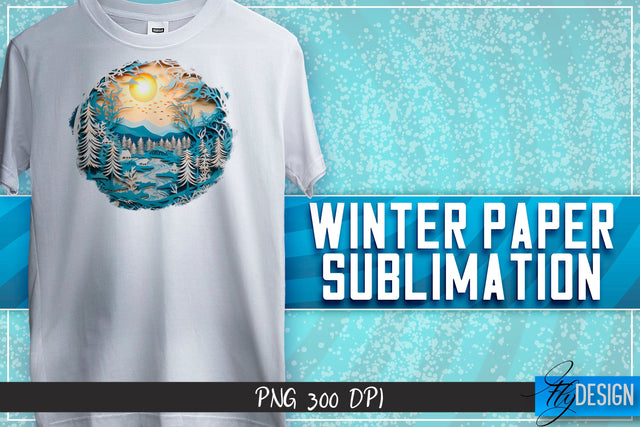 Winter Paper Sublimation | T-Shirt Design Sublimation Fly Design 
