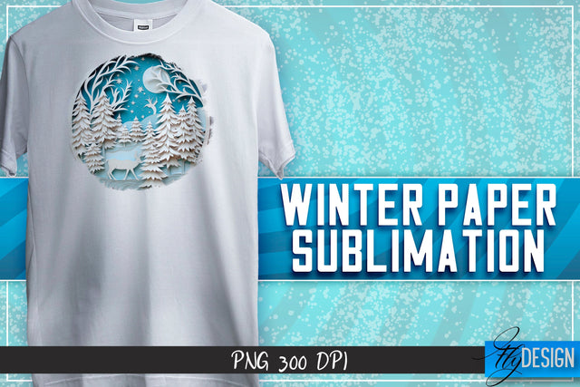 Winter Paper Sublimation | T-Shirt Design Sublimation Fly Design 