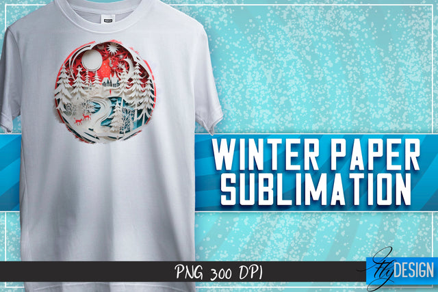 Winter Paper Sublimation | T-Shirt Design Sublimation Fly Design 