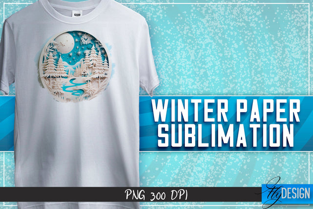 Winter Paper Sublimation | T-Shirt Design Sublimation Fly Design 