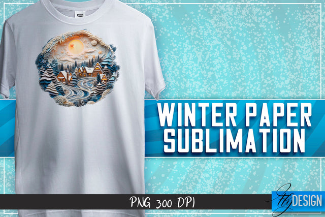 Winter Paper Sublimation | T-Shirt Design Sublimation Fly Design 