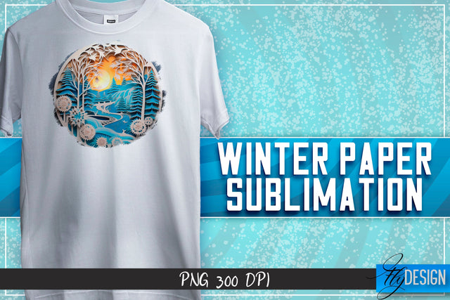 Winter Paper Sublimation | T-Shirt Design Sublimation Fly Design 
