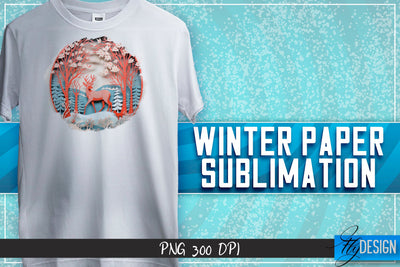 Winter Paper Sublimation | T-Shirt Design Sublimation Fly Design 