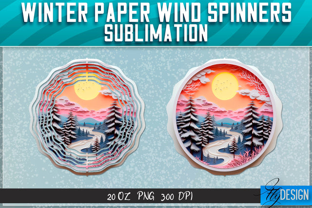 Winter Paper Wind Spinners Sublimation Sublimation Fly Design 