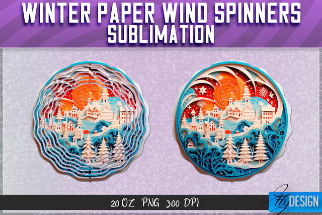 Winter Paper Wind Spinners Sublimation Sublimation Fly Design 