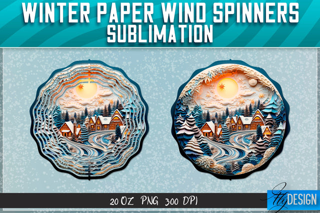 Winter Paper Wind Spinners Sublimation Sublimation Fly Design 