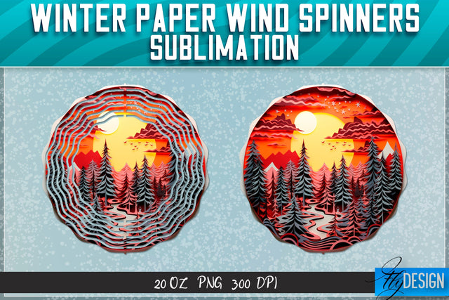 Winter Paper Wind Spinners Sublimation Sublimation Fly Design 