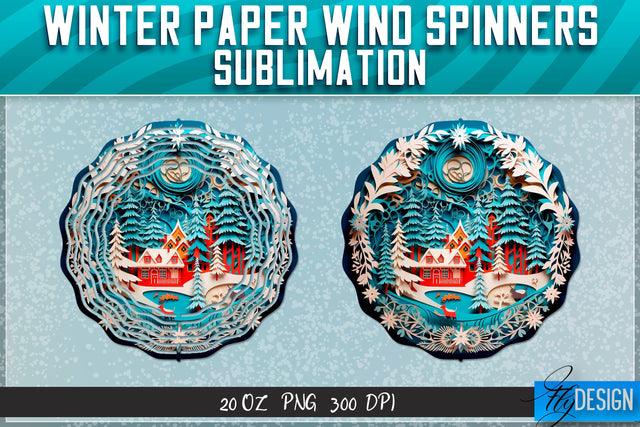 Winter Paper Wind Spinners Sublimation Sublimation Fly Design 
