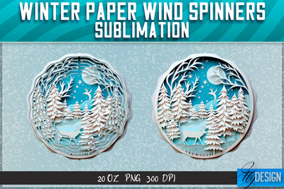 Winter Paper Wind Spinners Sublimation Sublimation Fly Design 