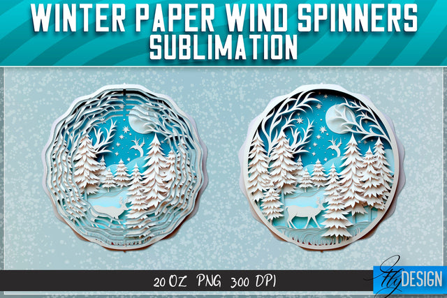 Winter Paper Wind Spinners Sublimation Sublimation Fly Design 