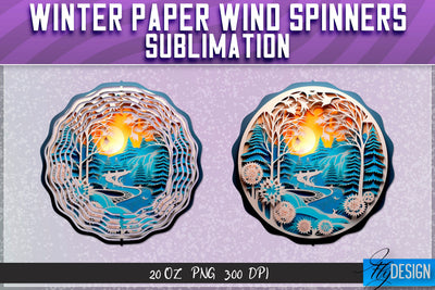Winter Paper Wind Spinners Sublimation Sublimation Fly Design 