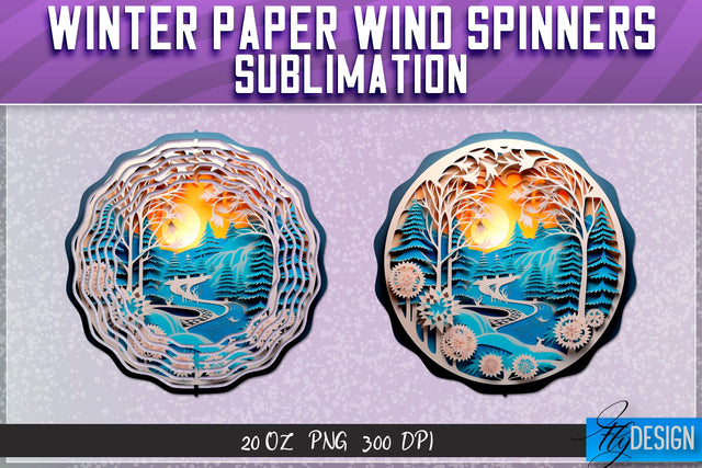 Winter Paper Wind Spinners Sublimation Sublimation Fly Design 