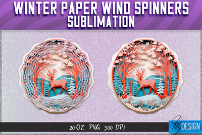Winter Paper Wind Spinners Sublimation Sublimation Fly Design 
