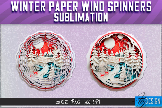 Winter Paper Wind Spinners Sublimation Sublimation Fly Design 