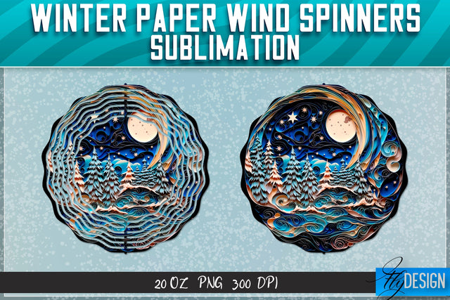 Winter Paper Wind Spinners Sublimation Sublimation Fly Design 