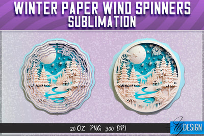 Winter Paper Wind Spinners Sublimation Sublimation Fly Design 