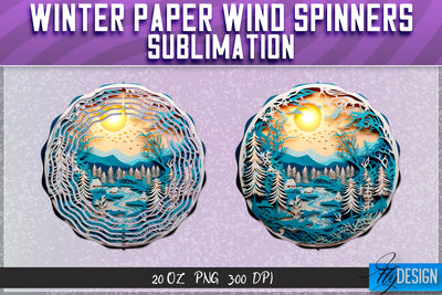 Winter Paper Wind Spinners Sublimation Sublimation Fly Design 