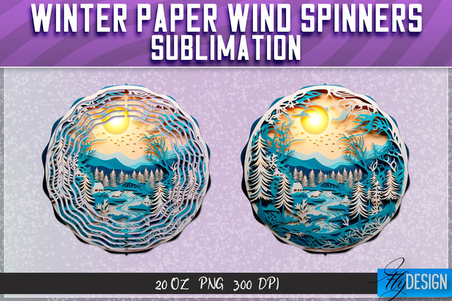 Winter Paper Wind Spinners Sublimation Sublimation Fly Design 