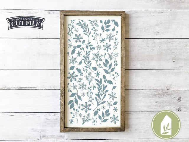 Winter Pattern SVG | Christmas SVG | Snowflake SVG | Farmhouse Sign Design SVG LilleJuniper 