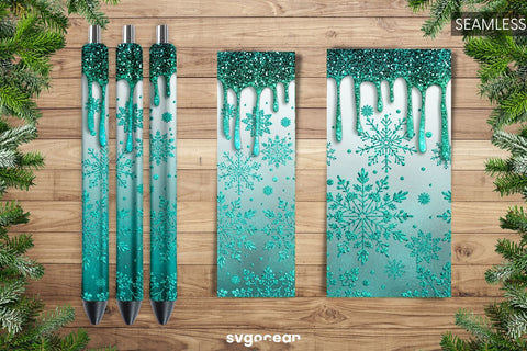 Winter Pen Glitter Wraps Sublimation | PNG Sublimation SvgOcean 