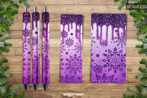 Winter Pen Glitter Wraps Sublimation | PNG Sublimation SvgOcean 