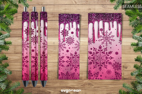Winter Pen Glitter Wraps Sublimation | PNG Sublimation SvgOcean 